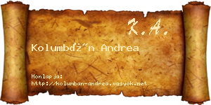 Kolumbán Andrea névjegykártya