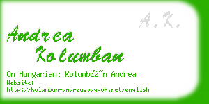 andrea kolumban business card